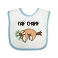 thumbnail image 1 of Inktastic Nap Champ Cute Sleeping Sloth Boys or Girls Baby Bib, 1 of 4