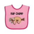thumbnail image 1 of Inktastic Nap Champ Cute Sleeping Sloth Boys or Girls Baby Bib, 1 of 4