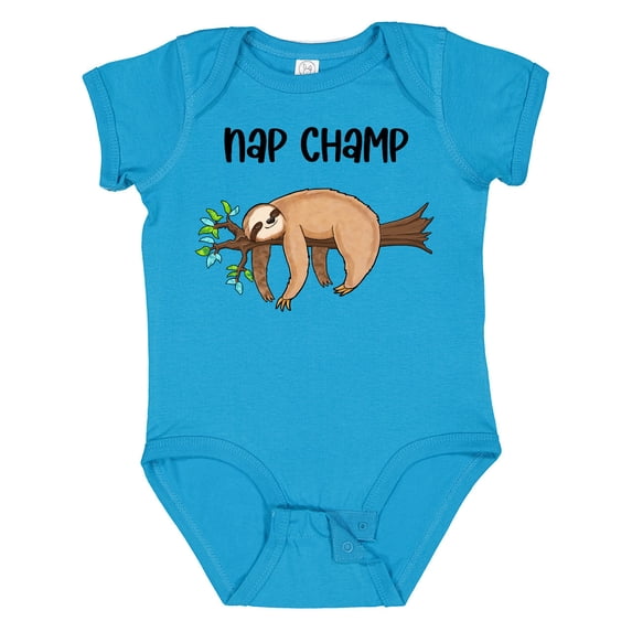 Inktastic Nap Champ Cute Sleeping Sloth Boys or Girls Baby Bodysuit