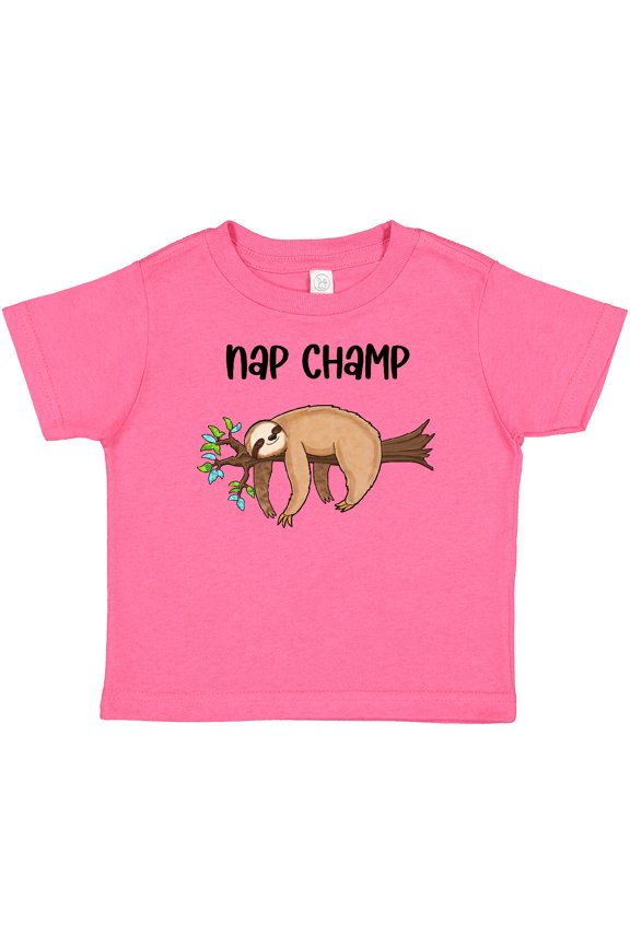 Nap Champ Cute Sleeping Sloth Boys or Girls Baby T-Shirt