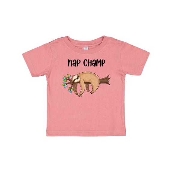 Inktastic Nap Champ Cute Sleeping Sloth Boys or Girls Baby T-Shirt
