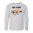 thumbnail image 1 of Inktastic Nap Champ Cute Sleeping Sloth Long Sleeve Youth T-Shirt, 1 of 5