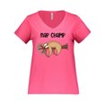 thumbnail image 1 of Inktastic Nap Champ Cute Sleeping Sloth Women's Plus Size V-Neck T-Shirt, 1 of 4