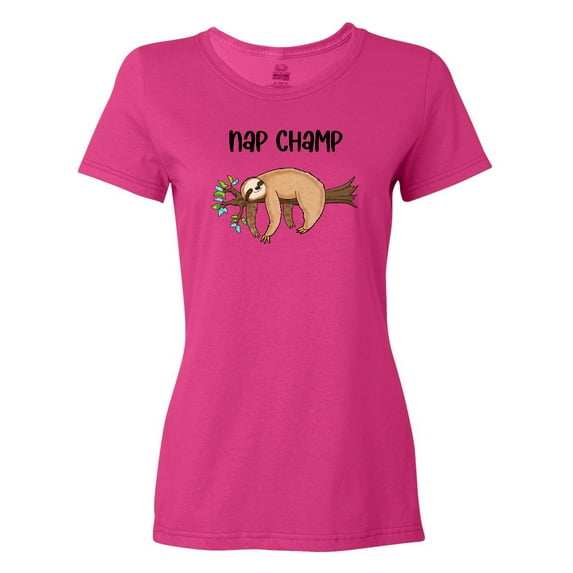 Inktastic Nap Champ Cute Sleeping Sloth Women's T-Shirt