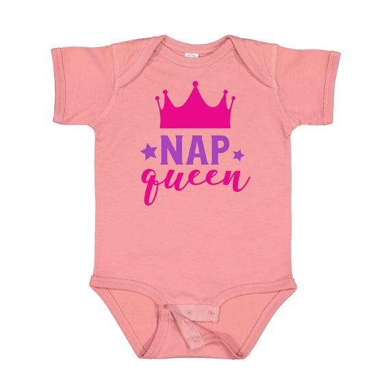 Inktastic Nap Queen, Crown, Stars - Pink Purple Girls Baby Bodysuit