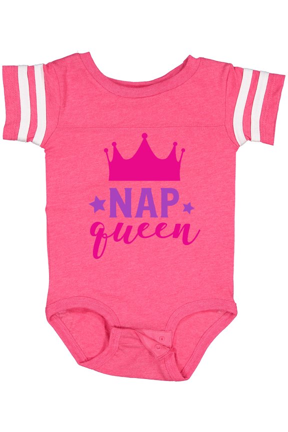 Nap Queen, Crown, Stars - Pink Purple Girls Baby Bodysuit