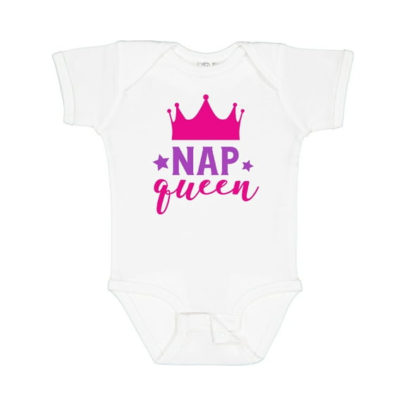 Inktastic Nap Queen, Crown, Stars - Pink Purple Girls Baby Bodysuit