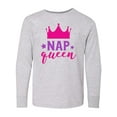 thumbnail image 1 of Inktastic Nap Queen, Crown, Stars - Pink Purple Long Sleeve Youth T-Shirt, 1 of 5