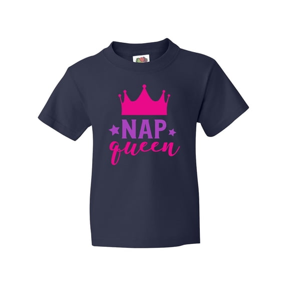 Inktastic Nap Queen, Crown, Stars - Pink Purple Youth T-Shirt