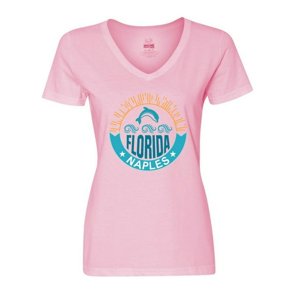 Inktastic Naples Florida Beach Vacation Women's V-Neck T-Shirt