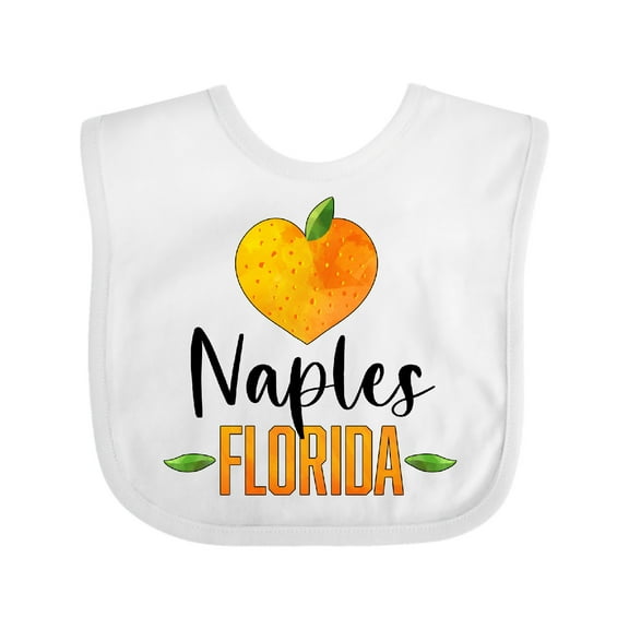 Inktastic Naples Florida Orange in Heart Boys or Girls Baby Bib