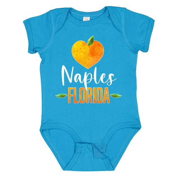 Inktastic Naples Florida Orange in Heart Boys or Girls Baby Bodysuit