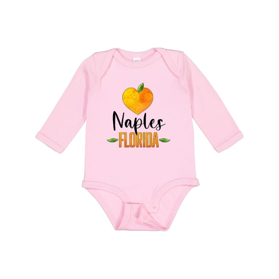 Inktastic Naples Florida Orange in Heart Boys or Girls Long Sleeve Baby Bodysuit