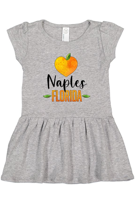 Naples Florida Orange in Heart Girls Toddler Dress