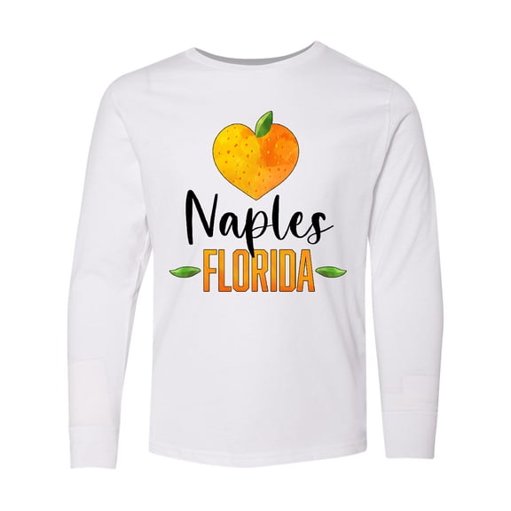Inktastic Naples Florida Orange in Heart Long Sleeve Youth T-Shirt