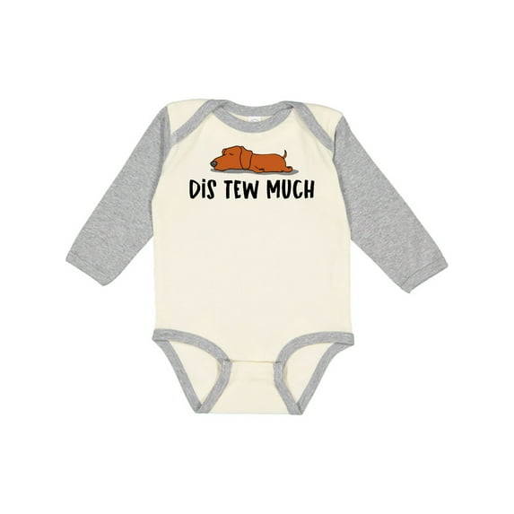 Inktastic Napping Dis Tew Much Daschund Weiner Dog Brown Boys or Girls Long Sleeve Baby Bodysuit