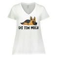 thumbnail image 1 of Inktastic Napping Dis Tew Much German Shepherd Women's Plus Size V-Neck T-Shirt, 1 of 5