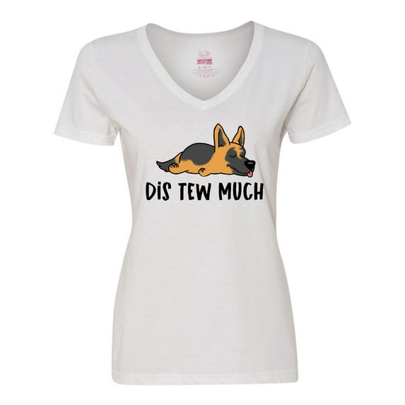 Inktastic Napping Dis Tew Much German Shepherd Women's V-Neck T-Shirt