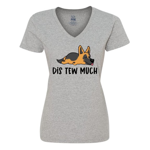 Inktastic Napping Dis Tew Much German Shepherd Women's V-Neck T-Shirt