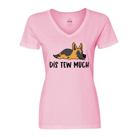 Inktastic Napping Dis Tew Much German Shepherd Women's V-Neck T-Shirt