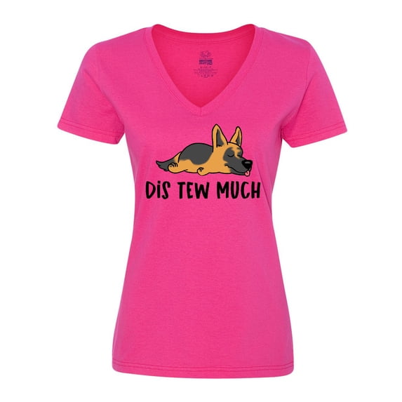 Inktastic Napping Dis Tew Much German Shepherd Women's V-Neck T-Shirt