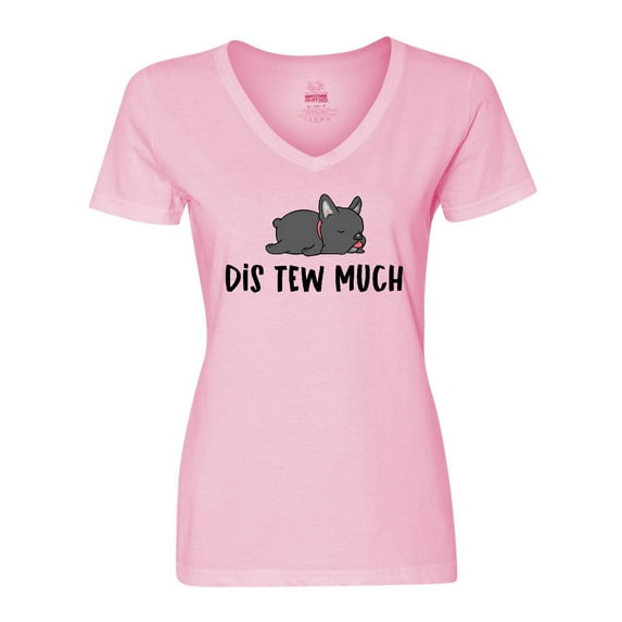 Inktastic Napping Dis Tew Much Grey Frenchie Women's V-Neck T-Shirt