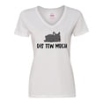 thumbnail image 1 of Inktastic Napping Dis Tew Much Grey Frenchie Women's V-Neck T-Shirt, 1 of 5