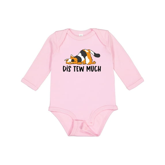 Inktastic Napping Dis Tew Much Longhair Calico Cat Boys or Girls Long Sleeve Baby Bodysuit