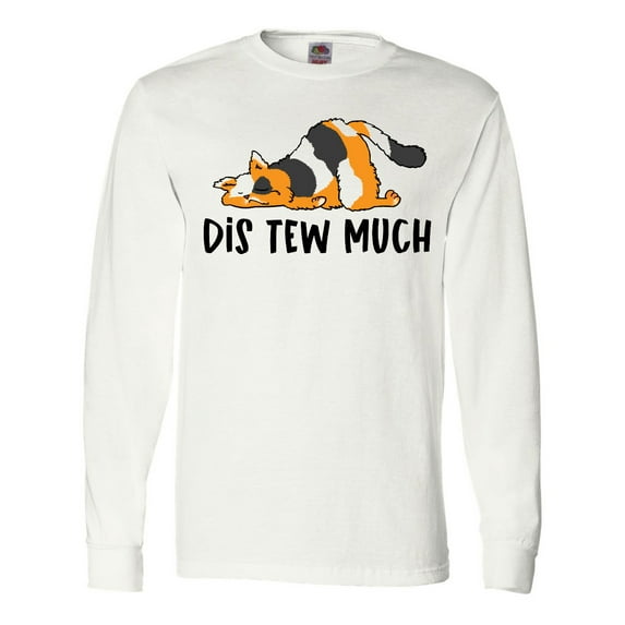 Inktastic Napping Dis Tew Much Longhair Calico Cat Long Sleeve T-Shirt