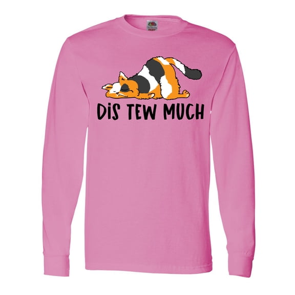 Inktastic Napping Dis Tew Much Longhair Calico Cat Long Sleeve T-Shirt