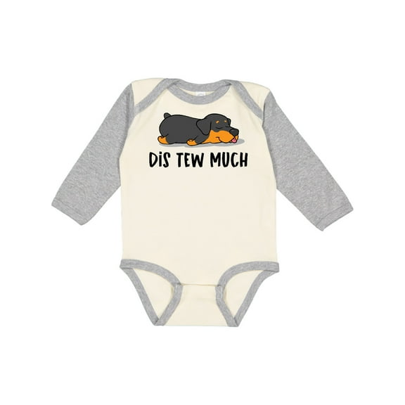 Inktastic Napping Dis Tew Much Rottweiler Boys or Girls Long Sleeve Baby Bodysuit