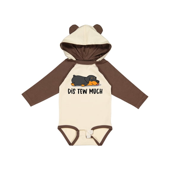Inktastic Napping Dis Tew Much Rottweiler Boys or Girls Long Sleeve Baby Bodysuit