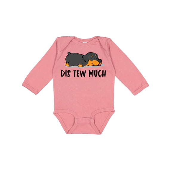 Inktastic Napping Dis Tew Much Rottweiler Boys or Girls Long Sleeve Baby Bodysuit