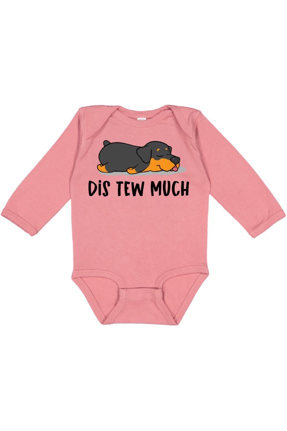 Napping Dis Tew Much Rottweiler Boys or Girls Long Sleeve Baby Bodysuit