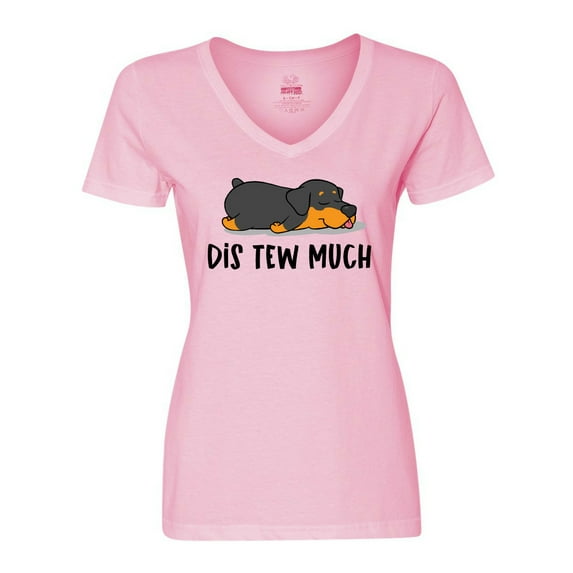 Inktastic Napping Dis Tew Much Rottweiler Women's V-Neck T-Shirt