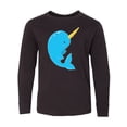 thumbnail image 1 of Inktastic Narwhal Long Sleeve Youth T-Shirt, 1 of 5