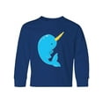 thumbnail image 1 of Inktastic Narwhal Long Sleeve Youth T-Shirt, 1 of 5