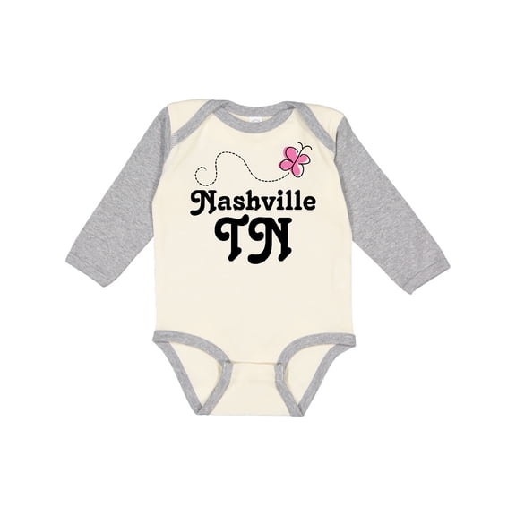 Inktastic Nashville Girls Long Sleeve Baby Bodysuit