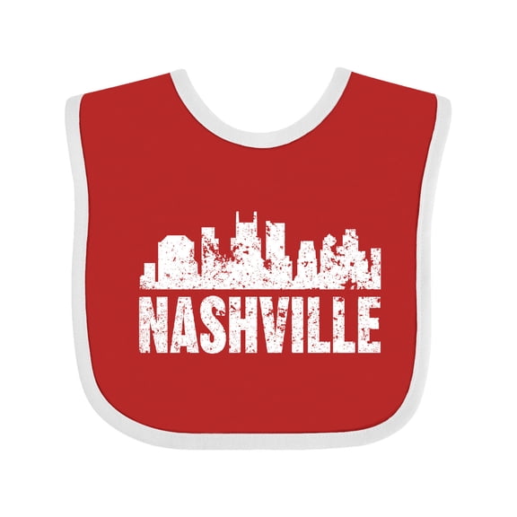 Inktastic Nashville Skyline Grunge Boys or Girls Baby Bib