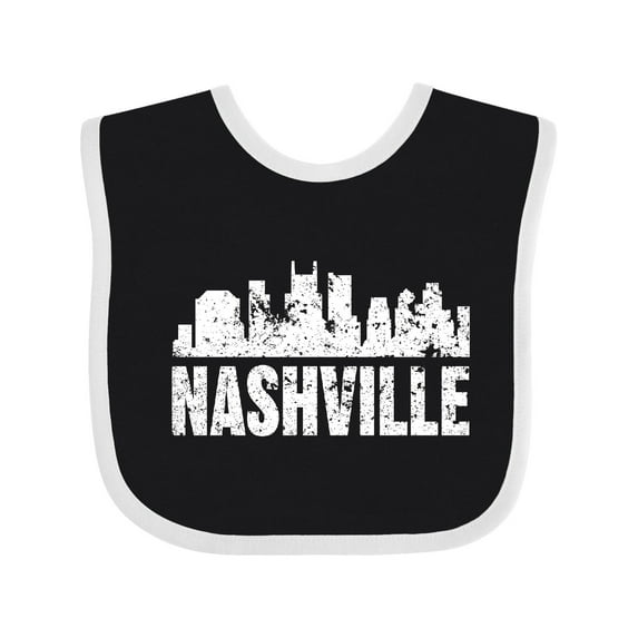 Inktastic Nashville Skyline Grunge Boys or Girls Baby Bib
