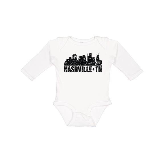 Inktastic Nashville Skyline Grunge Boys or Girls Long Sleeve Baby Bodysuit