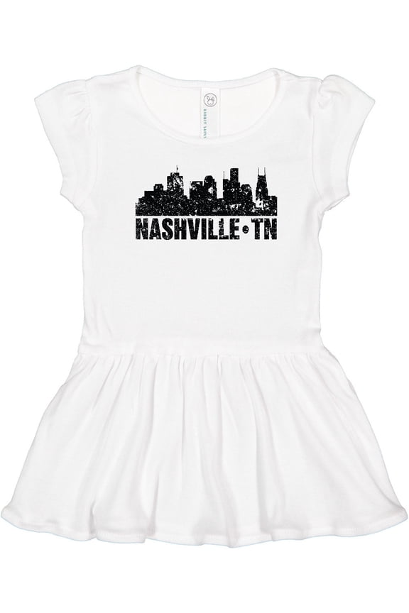 Nashville Skyline Grunge Girls Toddler Dress