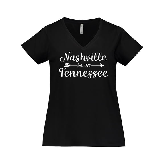 Inktastic Nashville Tennessee Est.1779 Women's Plus Size V-Neck T-Shirt