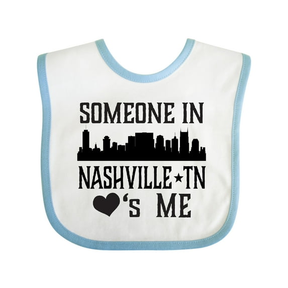 Inktastic Nashville Tennessee Someone Loves Me Skyline Boys or Girls Baby Bib