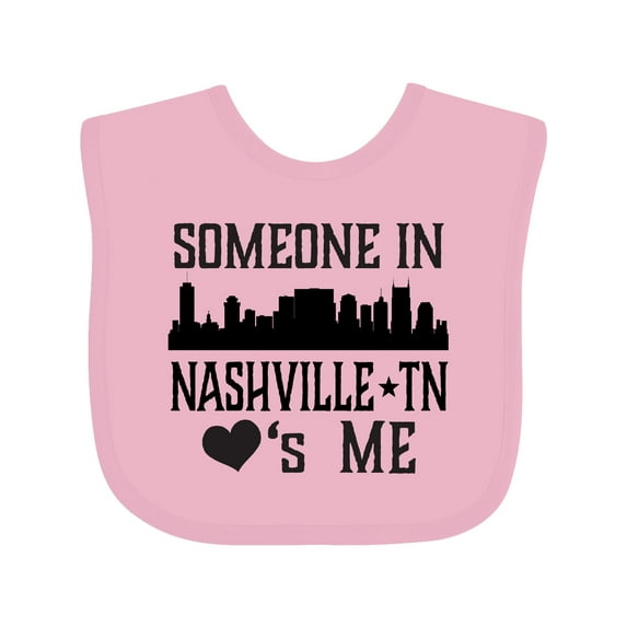 Inktastic Nashville Tennessee Someone Loves Me Skyline Boys or Girls Baby Bib