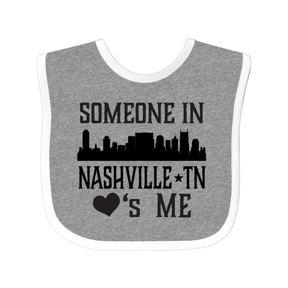 Inktastic Nashville Tennessee Someone Loves Me Skyline Boys or Girls Baby Bib