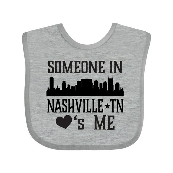 Inktastic Nashville Tennessee Someone Loves Me Skyline Boys or Girls Baby Bib
