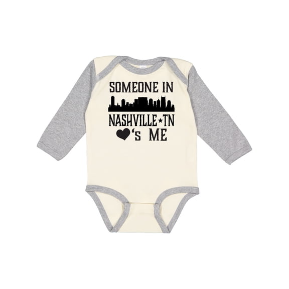 Inktastic Nashville Tennessee Someone Loves Me Skyline Boys or Girls Long Sleeve Baby Bodysuit