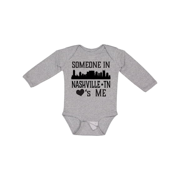 Inktastic Nashville Tennessee Someone Loves Me Skyline Boys or Girls Long Sleeve Baby Bodysuit