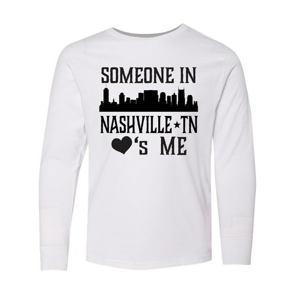 Inktastic Nashville Tennessee Someone Loves Me Skyline Long Sleeve Youth T-Shirt